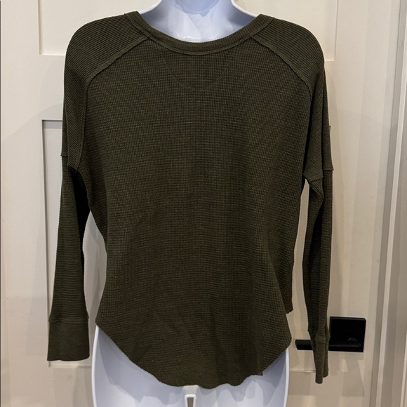TNA Olive Green Waffle-Knit Long Sleeve Top - Picture 6 of 8